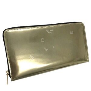 Celine Season Capsule Collection Gold Round Zip Long Wallet